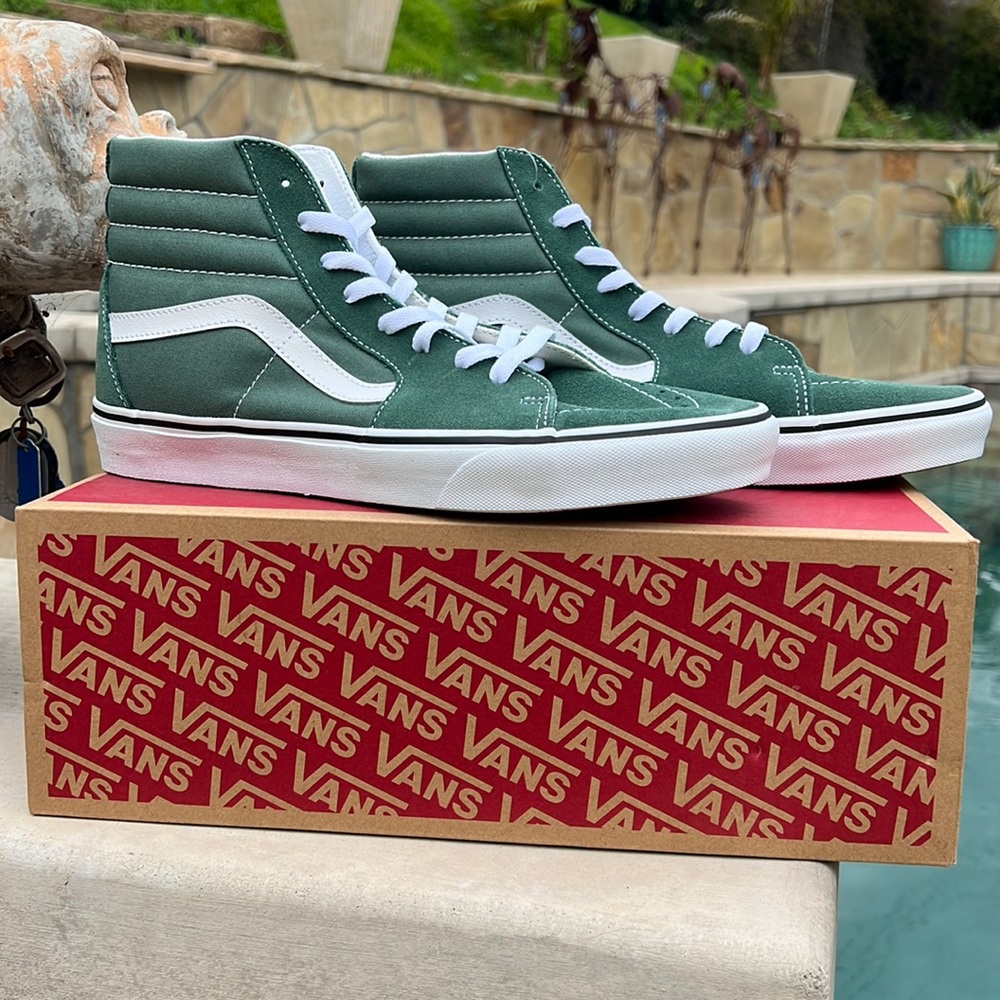 VANS SK8-HI Factory High green Suede Men’s Sneakers Size 10.5